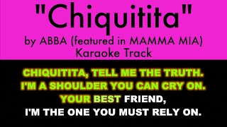 quotChiquititaquot from Mamma Mia  Karaoke Track with Lyrics on Screen [upl. by Norrag774]