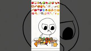 Food emoji challenge shorts animation [upl. by Mialliw]