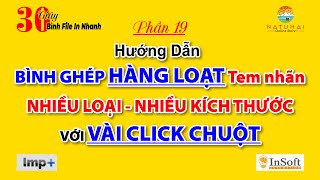 Hướng dẫn BÌNH GHÉP HÀNG LOẠT tem nhãn NHIỀU LOẠI NHIỀU KÍCH THƯỚC với IMP 12  Phần 19 [upl. by Euridice]