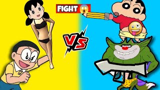 Shinchan And Nobita Guess The Draw And Fight Game  Very Funny 😂 [upl. by Erland]