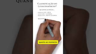 Classificação do Litisconsórcio processocivil oabeiros provaoab [upl. by Tnias]