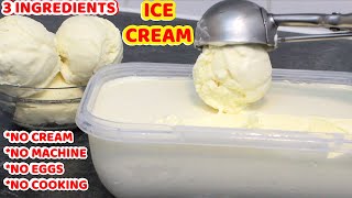 HOMEMADE VANILLA ICE CREAM RECIPE  WITH JUST 3 INGREDIENTS  NO CREAM [upl. by Rosner]