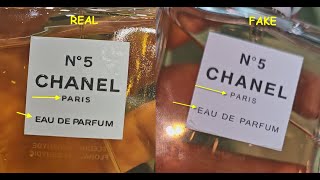 Chanel No 5 perfume real vs fake How to spot fake Chanel No 5 Paris Fragrance [upl. by Anaylil]