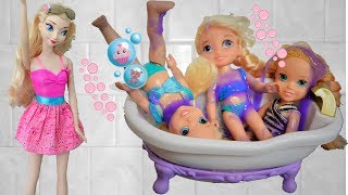 Anna and Elsa Toddlers Sleepover  Cousin Else Stories with Toys and Dolls [upl. by Anoyk]