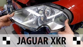 Jaguar XKR Bumper Headlight and Headlamp Levelling Actuator Removal [upl. by Soalokcin]