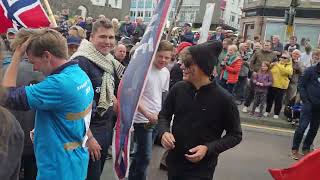 Tall Ships Crew Parade Lerwick 26 07 23 8K [upl. by Gnuoy]