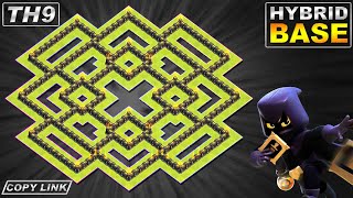 New BEST TH9 Base with COPY LINK  Town Hall 9 TH9 Hybrid Base Design  Clash of Clans [upl. by Ahsin68]