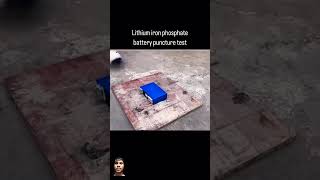 🔥Lithium Battery Puncture Test 😔 shortviral experiment electrical automobile skmthecnical [upl. by Blakelee216]