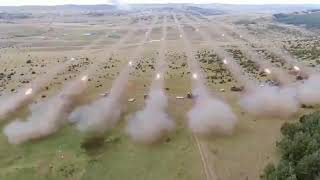 indian pinaka rocket launching army multi barrel rocket launcher firepinaka missile [upl. by Brennen]