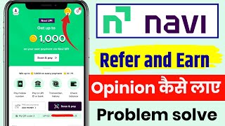 Navi App Refer And Earn  navi app refer and earn option not showing  navi refer and earn problem [upl. by Oijimer979]