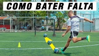 COMO BATER FALTA COM PRECISÃO E EFEITO  Aprenda como fazer mais gols no Futebol [upl. by Ronn201]