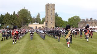 Scotland the Brave by Massed Pipes and Drums on the march during 2022 Gordon Castle Highland Games [upl. by Lodhia]