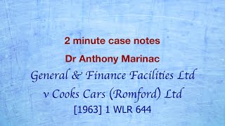 General amp Finance v Cooks Cars Romford Detinue and Conversion [upl. by Okoy]