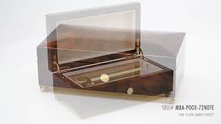 MBAPO0372NOTE  Gorgeous Handcrafted Dark Walnut 72 Note Sankyo Music Box [upl. by Ahsienroc]