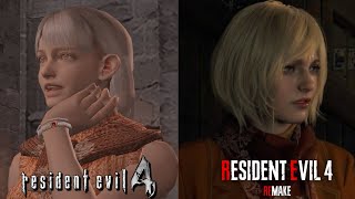 Leon Meets Ashley Graham  RE4 ORIGINAL VS REMAKE [upl. by Jasen]