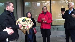 Kwakiutl Song outside Vancouver Court house [upl. by Eignat679]