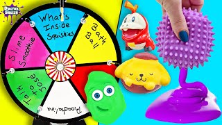 Wheel Of Squish Bath Balls Slime Smoothies Squishies and more Docs Playhouse [upl. by Ingold323]