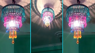 How to Make a Stunning Crystal Chandelier from Scratch Beads Jhumar Design [upl. by Aneetak381]