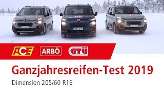 Der ACE Autoclub Ganzjahresreifen Test 2019 Sommerreifen vs Winterreifen vs Allwetterreifen [upl. by Olonam]