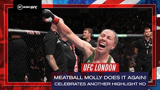 Meatball Molly McCann does it again She celebrates another highlight knockout  UFC London [upl. by Imekawulo243]