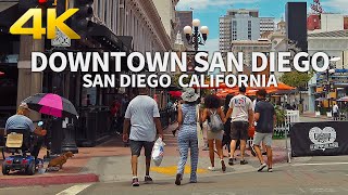 SAN DIEGO  Walking Downtown San Diego Gaslamp QuarterFifth Ave California USA Travel 4K UHD [upl. by Aseram]