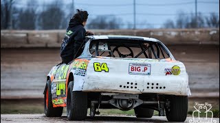 Imca stock car heat win outside car view gravity park usa [upl. by Tijnar389]