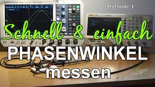 Phasenwinkel Phasenverschiebung messen berechnen mit fast jedem Oszilloskop  auch mit 1 Kanal [upl. by Akienaj]