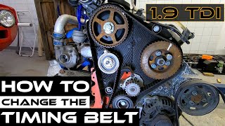 VW 19 TDI Timing Belt Replacement [upl. by Aicnelav461]