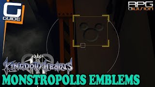 KINGDOM HEARTS 3  All Lucky Emblems in Monstropolis [upl. by Bloch185]