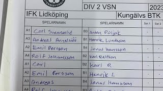 Div 2 VSN bordtennis IFK Lidköping  Kungälvs BTK [upl. by Viviene]