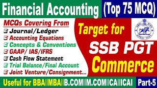 Financial AccountingTop 75 MCQs SSBPGT Commerce MCQ SeriesPart5 [upl. by Peltz675]