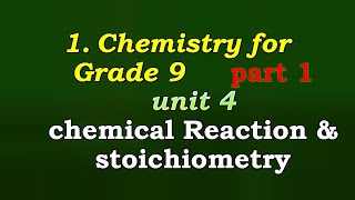 chemistry for Grade 9 unit 4 part 1 About chemical reactions and stoichiometry [upl. by Hunger]