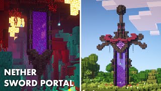 Minecraft  How to build a Nether Sword Portal  Tutorial [upl. by Yettie]