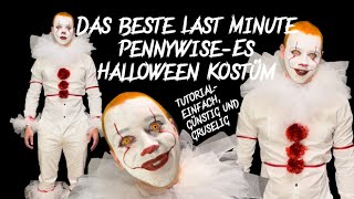 Pennywise  It Last Minute DIY Halloween Kostüm  ganzes Tutorial [upl. by Jahdai]