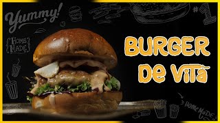 Burger de vita cu ceapa caramelizata  Rapid Simplu si Gustos in cateva minute [upl. by Quinby]