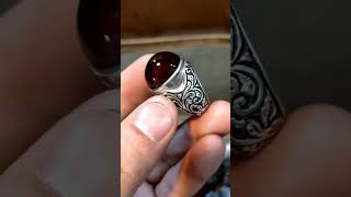 Natural agate jn silver ring whatsapp 923349071712 [upl. by Noraf]