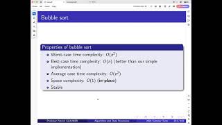 Algorithms and Data Structures 7th lecture sorting [upl. by Reichel]