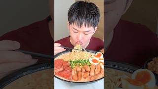 Mukbang ASMR クリーム辛ラーメン🍜Creamy Spicy Shin Ramen Eating mukbang asmr food shorts [upl. by Aliled]