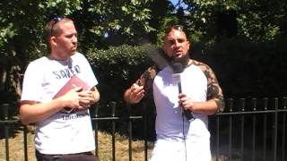 Trinity Debate speakers corner hyde park Mike v Mohammed [upl. by Mera]