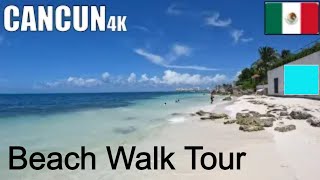 BEACH WALK TOUR at PLAYA LANGOSTA CANCÚN Mx  Must Watch travel beachwalk [upl. by Ronal]