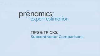 Tips amp Tricks  Subcontractor Comparison  Pronamics cost estimating software [upl. by Housum]