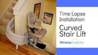 Curved Stair Lift Installation Time Lapse  Lifeway Mobility [upl. by Eletnahs]