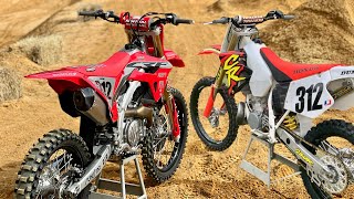 2022 Crf450 Vs 1996 cr250 two stroke against four stroke lap time race [upl. by Hanimay765]