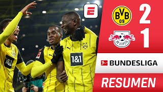 BORUSSIA DORTMUND se quedó con los tres puntos frente al RB LEIPZIG tras ganarle 21  Bundesliga [upl. by Toddy]