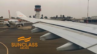 Sunclass Airlines Airbus A330300 Taxi and Takeoff from Sal Cape Verde  WING VIEW [upl. by Htebaras973]