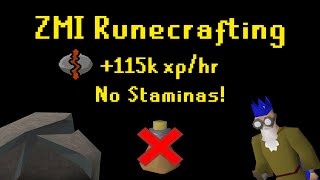 ZMI Runecrafting Guide 115k xphr amp No Stamina Pots [upl. by Neehs199]