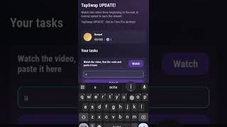 TapSwap UPDATE  Get In Time For airdrop code [upl. by Acinhoj459]