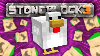 Minecraft StoneBlock 3  BLOWING UP THICC CHICKENS FOR FAST MOB FARM 3 Modded Questing Stoneblock [upl. by Ihp]