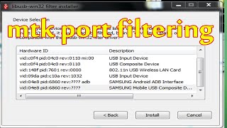 all mtk android port filtering  libusb win32 filter installer  flash bd [upl. by Anitnauq]