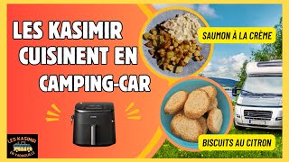 La cuisine en campingcar  Saumon à la crème et biscuits corses au citron air fryer recette [upl. by Llennoc]